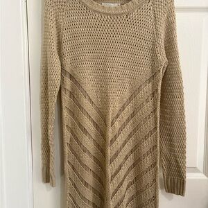 Millau Tan Long Sleeve Knit Dress